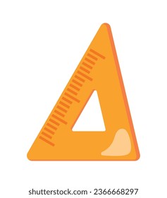 back to school supply triangle ruler isolated icon