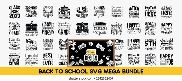 Volver al paquete de svg escolar, Volver a la escuela Citas Bundle svg, Volver a la escuela diseño de svg