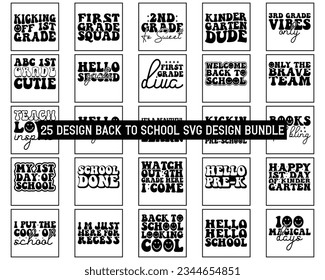 Back to school SVG Design Bundle, Back to school SVG Design Quotes, Retro Back to school SVG Design