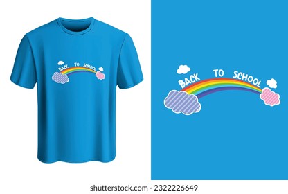back to school t shirt design with rainbow