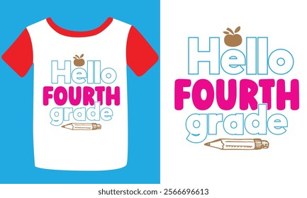 Back to school t shirt Typography Colorful T-shirt Design Vector Template. Hand Lettering Illustration And Printing for T-shirt, Banner, Poster