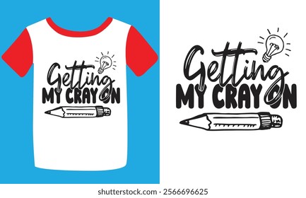 Back to school t shirt Typography Colorful T-shirt Design Vector Template. Hand Lettering Illustration And Printing for T-shirt, Banner, Poster