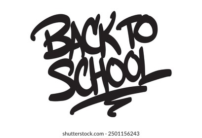 Back to school tag. Modern Lettering. Brushpen Pointed Pen font vector. Calligraphy script. Expressive Fancy Hand written Underlined typeface. Education and online learning. 