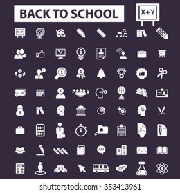 back to school, teacher, mathematics, literature, pupil, lessons  icons, signs vector concept set for infographics, mobile, website, application
