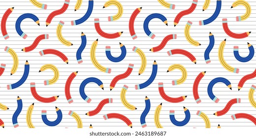 Back to school teachers day seamless pattern banner vector design