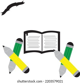  Back to school teacher's day theme with pencil icon.
