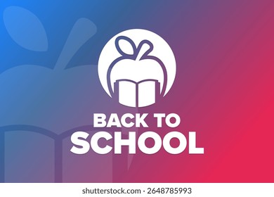 Zurück zur Schule. Vorlage für Hintergrund, Banner, Karte, Poster mit Text. Vektorgrafik EPS10