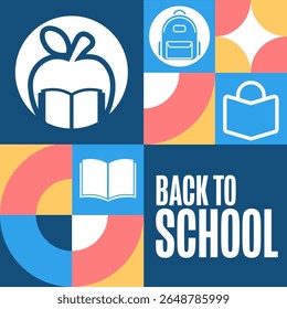 Back to School. Template for background, banner, card, poster with text. Vector EPS10 illustration