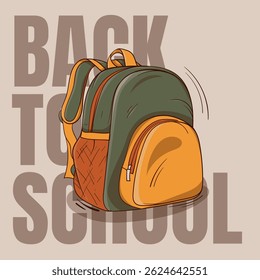 Back to school. template design for back to school with school bag in cartoon design. back to school banner template