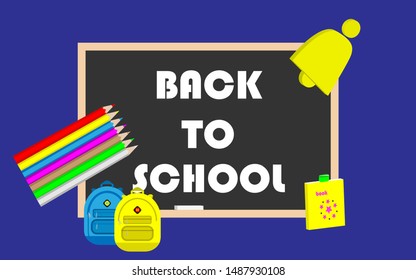 Back School Template Pencil School Black Stock Vector (Royalty Free ...