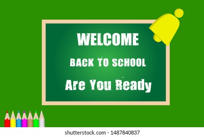 Back to School template. Pencil and school board.