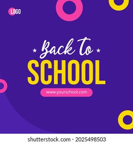 Back to school template poster  flat design colorful vector. Suitable for education
