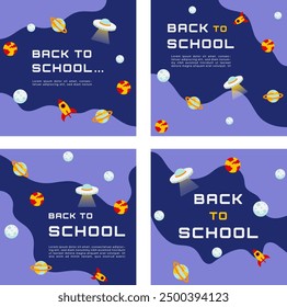 back to school template set for social media