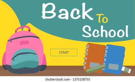 Back to school template vector banner design