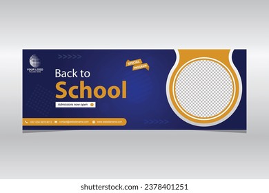 Back to school template vector banner design