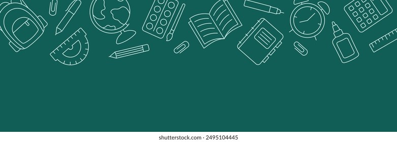 Back to school template. Vector doodle illustration