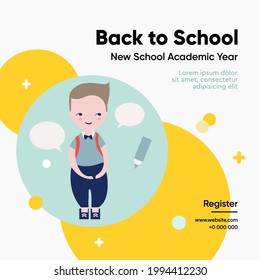 Back to school template, vector illustration