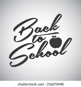 Back to school text with apple icon