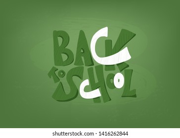 Back to school text for banner. Template for sale cards and promotion. Vector illustration.