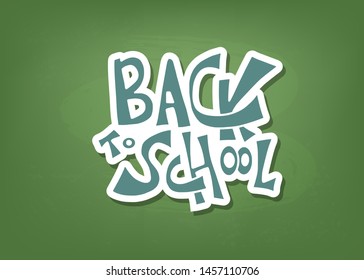 Back to school text for banner. Template for sale cards and promotion. Vector illustration.