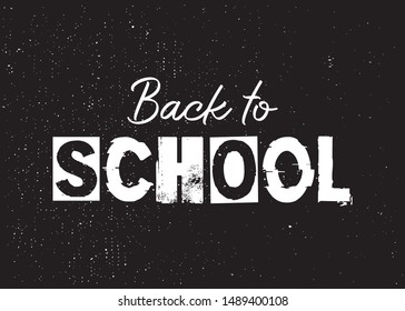 Back to School Text, Black and White Design