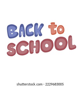 Volver a la escuela texto dibujado a mano con efecto de relieve. Ilustración vectorial. Elemento de diseño para el diseño de folletos, tarjetas, cubiertas.