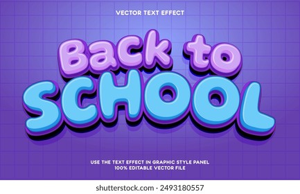 Back to school text effect editable 3d text style