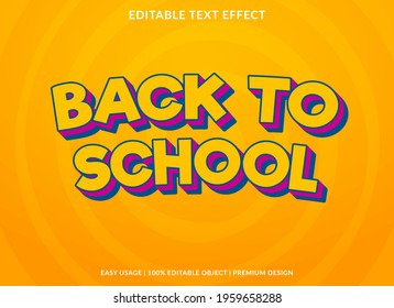back to school text effect template design with cartoon style use for business brand and logo