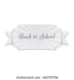 Back to School Text on Banner with Ribbon