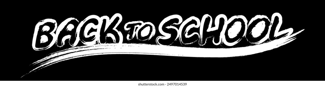 Back to school text on black background. Vector illustration.