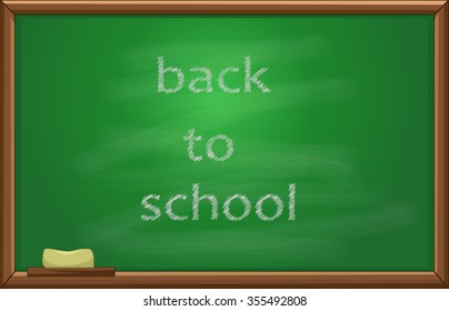 Back to school text on the blackboard