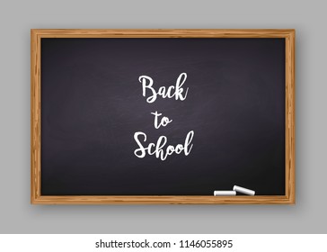 Back to School text on Chalkboard , Vector Illustration