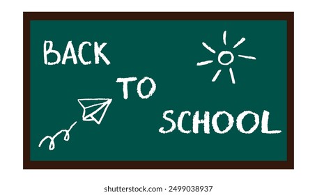 Back to school text on chalkboard with chalk patterns. Vector illustration