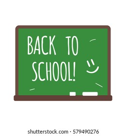 Back to school text on chalkboard vector illustration.