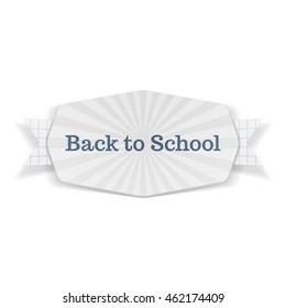 Back to School Text on festive Banner with Ribbon