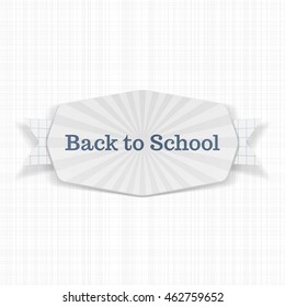 Back to School Text on festive Label with Ribbon