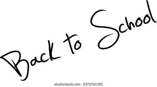 Back to school text sign illustration on white background