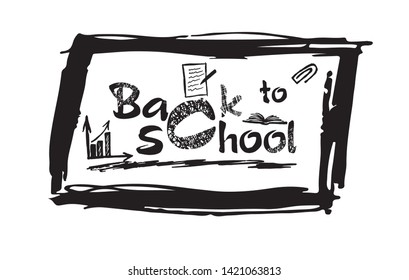Back to school text. Vector illustration