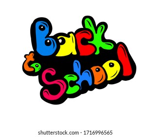 Back to school text. Vector illustration