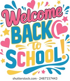 Back to school text vector template design. Back to school greeting in green chalk board space for typography and yellow pattern background. Vector illustration school greeting template.