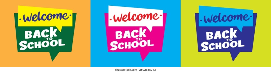 Back to school text vector template design.Vector illustration school greeting template. Eps 10