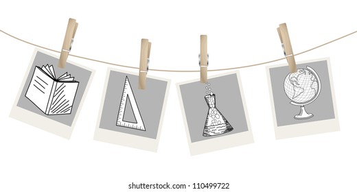 Back to school theme background. Vector illustration.
