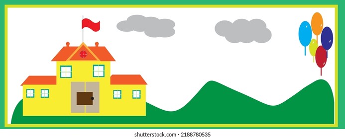 Back to school theme with balloons.For education vector banners and labels, back to school theme.