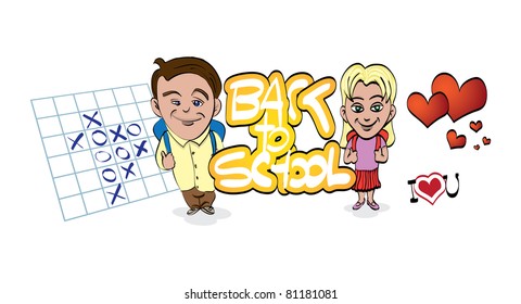 back to school theme with girl and boy