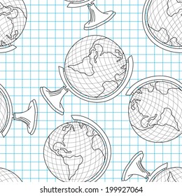 Back to school theme seamless background. Vector illustration. 