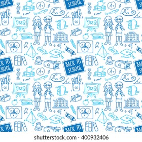 Zurück zur Thematik Doodle, nahtloser Hintergrund