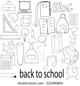 Back to school themed doodle seamless background