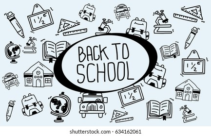 Back to school themed doodle style