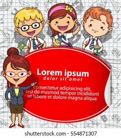 back to school themed doodle template