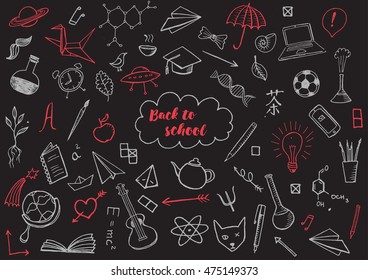 Back to school themed doodle vector background.
